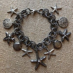 Starfish, Sand Dollar, and Shell Charm Bracelet